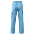 thumbnail image 5 of Zshosam Mens Cargo Pants Men's Drawstring Relaxed Fit Stretch Cargo Pant with Pockets(Sky Blue,XXXL), 5 of 5