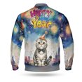 thumbnail image 2 of Happy New Year with Scottish Fold Fireworks Holiday Xmas Winter 2025 All Over Print 3D Baseball Jacket Cat Lover Kitten Owner Gifts Bomber Jacket Softball - 00025, 2 of 6
