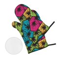 thumbnail image 2 of Oven Mitts and Pot Holders 4 Piece, Colorful Hawaiian Style High Heat Slip Resistant Oven Mitt and Trivets Set Kitchen Oven Glove Pot Holders for Cooking Baking Grilling, 2 of 7