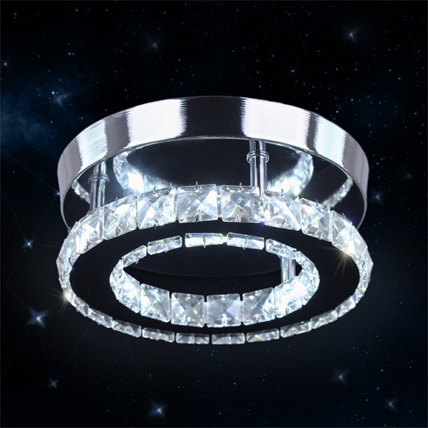 Diisunbihuo Modern Mini Led Chandelier Semi Flush Mount Crystal Lighting(Cool White)