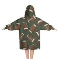 thumbnail image 2 of Football Pattern Blanket Hoodies for Kids 6-13YR Oversize Wearable Blanket Hoodies for Boys Girls Teens, 2 of 7