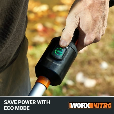 WORX - Nitro 40V 15" Cordless Straight Shaft Grass Trimmer (2 x 4.0 Ah Batteries & 1 x Charger) - Black