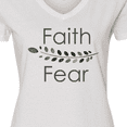 thumbnail image 4 of Inktastic Faith over Fear with Laurels Women's V-Neck T-Shirt, 4 of 5