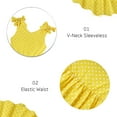 thumbnail image 5 of Aideaone Girls Dresses Sleeveless Summer Dress Bowknot Strap Polka Dot V Neck Sundress Yellow 3-10T, 5 of 7