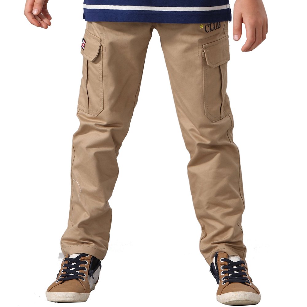 Leo&Lily leo&lily big boys' husky elastic waist dobby twill cargo