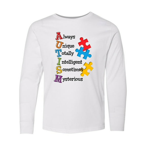 Inktastic Autism Acrostic Long Sleeve Youth T-Shirt