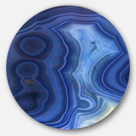 Designart 'Blue Agate Stone Design' Metal Wall Art