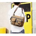thumbnail image 5 of Men's Retro Canvas Messenger Bag, Outdoor Travel Large-capacity Casual Shoulder Bag, 5 of 5