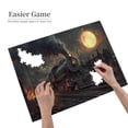 thumbnail image 4 of 500 PCS Moonlight Steam Train Puzzles For Adults 500 Pieces,Funny Artwork For Adults,Brain Challenge,Vintage Style Ghastly Train Wooden High Difficulty Puzzle,Creative Activity Hobbies For Adults, 4 of 6
