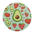 thumbnail image 2 of WYYP  Avocado Heart Pattern Round Fitted Tablecloth, Waterproof Round Table Cloth with Elastic Edged Washable Table Cover for Indoor Outdoor Fits Tables, Small White, 2 of 7