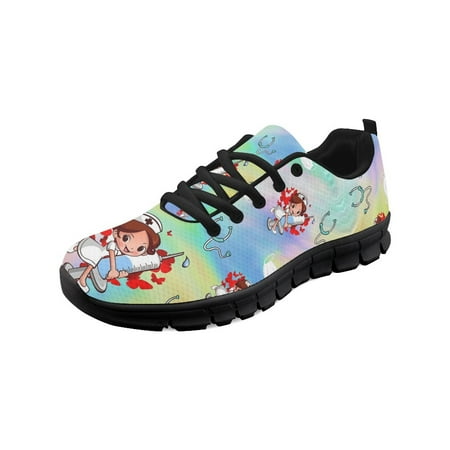 

Cartoon Nurse Pattern Sport Jogging Running Shoes For Women Flat Casual Shoes Lace Up Air Mesh Ladies Sneakers Zapatillas Mujer