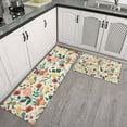 thumbnail image 2 of Pioneer Flower Floral Print Pattern Kitchen Rugs Sets Of 2,Anti Fatigue Kitchen Mat Rugs Non Slip Washable,Decorative Kitchen Floor Mats for Kitchen,Sink,Laundry,17"x30"+17"x47", 2 of 7