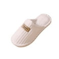 thumbnail image 2 of Willtoo Unisex Checkered House Slippers Plush Fuzzy Warm Slip-On Slippers for Women Men Lightweight Indoor Bedroom Orthopedic Shoes White 7.5-8 Women/5.5-6.5 Men, 2 of 4