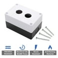 thumbnail image 5 of Shopcorp - Push Button Switch Control Station Box - 22mm Double Push Button Hole, Dustproof and Waterproof, 1NO/1NC, Abs Material, JL-BX2 Model, 5 of 6