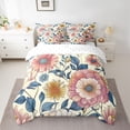 thumbnail image 2 of Manfei Vintage Flowers 7 Pieces Bedding Comforter Set,Retro Rustic Floral Full Bedding Set,Pink Beige Fitted Sheet Flat Sheet For Men Women,Luxury Bedroom Decor Reversible, 2 of 8