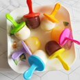 thumbnail image 4 of Molde para paletas pequeñas de silicona para niños de 7 cámaras Máquina de helados Molde para paletas (naranja), molde para paletas de bebé con palitos de colores, rechinar los dientes de los niños y, 4 of 5