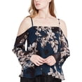 thumbnail image 1 of Rachel Roy Blusa de punto con hombros descubiertos para mujer, azul, pequeña, 1 of 1