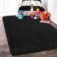 thumbnail image 6 of LOCHAS Luxury Fluffy Rug Ultra Soft Shag Carpet for Bedroom Living Room Big Area Rugs 5'x8',Black, 6 of 6