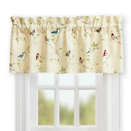 Colorful Songbird 50 Wide Window Curtain Valance With Rod Pocket