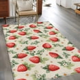 thumbnail image 2 of Area Rug for Living Room, Red Strawberry Non-Slip Indoor Large Carpet for Bedroom/Dining Room, Summer Fruits Farmhouse Leaves Floral Retro Washable Low-Profile Floor Mat Runner Rugs - 2.7 x 5 Ft, 2 of 8