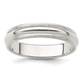 thumbnail image 3 of 925 Sterling Silver 4mm Half Round Milgrain Band Ring Size 5, 3 of 6