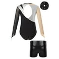 thumbnail image 2 of Aislor Girls Sparkly Dance Unitard Gymnastics Leotard Long Sleeve Bodysuits Athletic Tracksuit Ballet Suits Silver&Black 6, 2 of 7