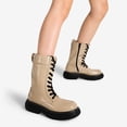 thumbnail image 5 of DREAM PAIRS Women's Platform Chunky Lug Sole Lace Up Leather Boots, Mid Calf Boots Outlet, 5 of 6