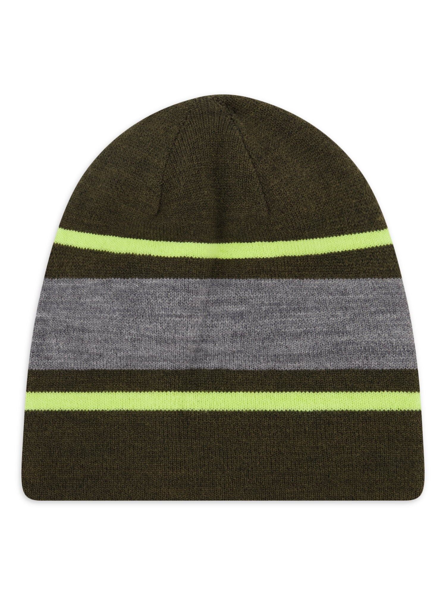 Reebok Boys Reversible Beanie with Pop Top Mittens Set
