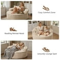 thumbnail image 6 of Ovios 58" Oversized Lounge Chair Round Cloud Deep Seat Accent Chair Plush Corduroy Boneless Sofa Chair for Living Room, Beige, 6 of 12