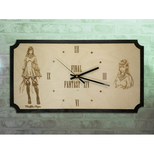 FFXIV Wall Art Clock Ryne / Minfilia FF14 Gift Decor for