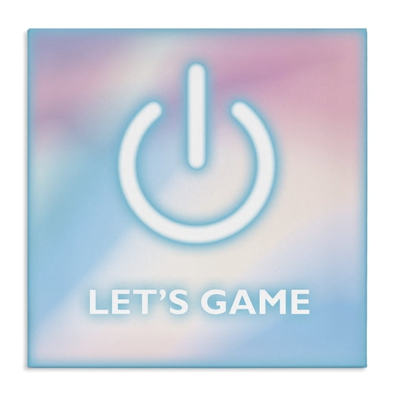 Stupell Industries Contemporary Pastel Let's Game Power Symbol Canvas Art, 17 x 17, by Yass Naffas Designs