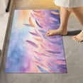 thumbnail image 5 of Bathroom Rugs Shaggy Toilet Base Mat 16x24 Square Shape Soft Contour Rug Absorbent Non Slip Feathers in Purple, 5 of 9