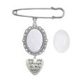 thumbnail image 2 of Sorrowso Lacy Oval Bridal Charm Wedding Bouquet Photo Charm Pin Easy to Make Memorial Safety Brooch Bridal Charm in Memory of Dad, 2 of 13