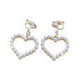 thumbnail image 3 of 1 Pair Stylish Drop Earrings Heart Korean Style Zricon Clip----16--Product code 66513 16, 3 of 5