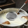 thumbnail image 2 of Yhmxh Utensilios de cocina Colador de embudo de acero inoxidable 304 con mango de madera, para recoger restos finos de aceite de pesca, colador de malla para cocina y hogar, cuchara de pesca., 2 of 6