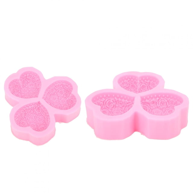 Molde para fondant, molde de silicona con forma de corazón y 3 cavidades para chocolate, valor excepcional