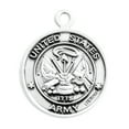 thumbnail image 3 of HMH Die Struck Hand Engraved Sterling Silver Navy Medal with St. Michael on Reverse Side for Men | Women with 24" Rhodium Plated Endless Curb Chain packaged in Deluxe Velvet Box, 3 of 5