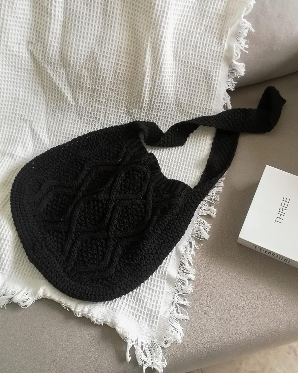 CAILDANL Handmade Crochet Bag–Boho Chic Shoulder Bag, Aesthetic Kinted Bag,Cute Crossbody Bag,Beach, Shoppingor Daily Use