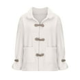 thumbnail image 4 of Lovskoo Womens Winter Warm Lapel Faux Faux Fur Coat Long Sleeve Jacket Soft Fluffy Overcoat Outwear with Pockets White, 4 of 6