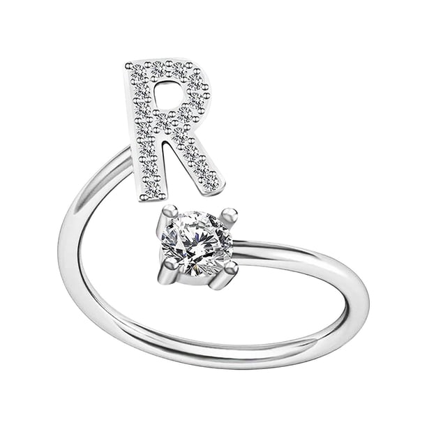 Anillos para mujer, regalos para mujer, moda femenina, apertura de pareja, letra de apertura, joyería, anillo