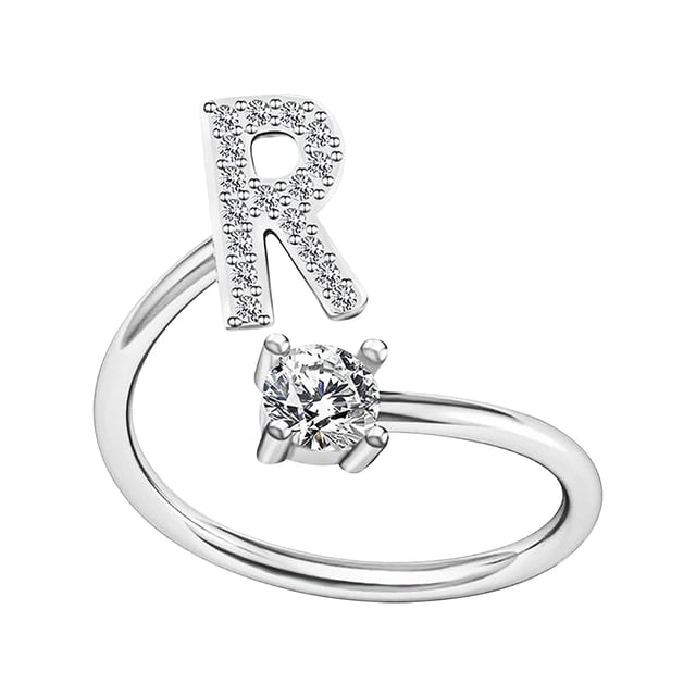 TIMIFIS Rings Knuckle Stacking Rings Women's Fashion Opening Ring Couple Ring Opening Letter Ring Jewelry Rings for Women;Teen Girls;Man - Summer