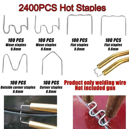 

2400Pcs Hot Staples Plastic Repair Kit for Car Bumper Fender Fairing Welder Kits