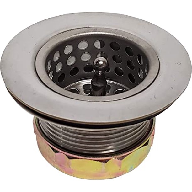 RV, Boat Bar and Laundry Room Sink Drain with Strainer (Stainless Steel
