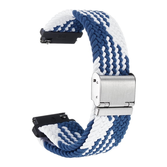 Uxcell 20mm Nylon Braided Watch Bands with Stainless Steel Buckle, Blue White