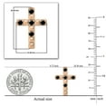 thumbnail image 3 of Dazzlingrock Collection Round Black Diamond 5 Stone Religious Cross Screwback Stud Earrings for Women (0.53 ctw, Color Black, Clarity Opaque) in 10K Rose Gold, 3 of 4