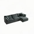 thumbnail image 6 of Comfy Oversized L Shaped Sectional Sofa with Reversible Ottoman in Gray Chenille for Living Room, 6 of 9