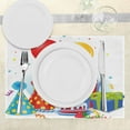 thumbnail image 3 of Ambesonne Party Place Mats Set of 4, Pie Hats Presents Ballons, Standard Size, Multicolor, 3 of 6
