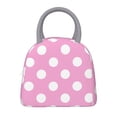 thumbnail image 5 of Japuie Pink And White Polka Dot Print Insulated Lunch Bag,Lunch Box for Women Men,Large Capacity Lunch Tote Bag,Lunch Container for Office Work Picnic Beach or Travel, 5 of 7