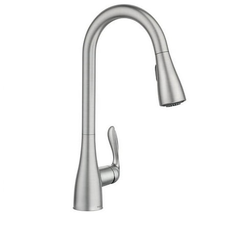 Moen 87912SRS Georgene Spot Resist Stainless 1-Handle Deck Mount Pull-Down Handle/Lever Commercial/Residential Kitchen Faucet (Deck Plate Included)