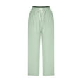 thumbnail image 6 of Otvok Mens Linen Solid Color Loose Fashionable Drawstring Pants with Pockets, 6 of 6